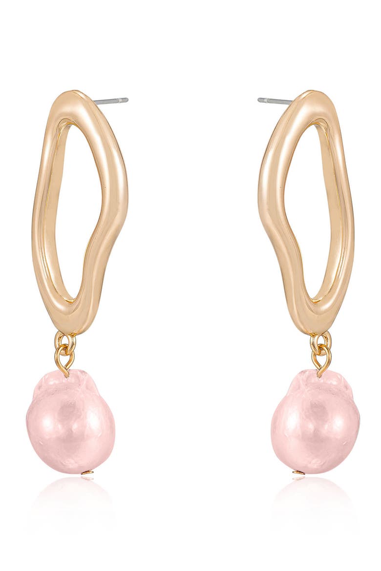 Freshwater Pearl Drop Earrings, Alternate, color, PINK