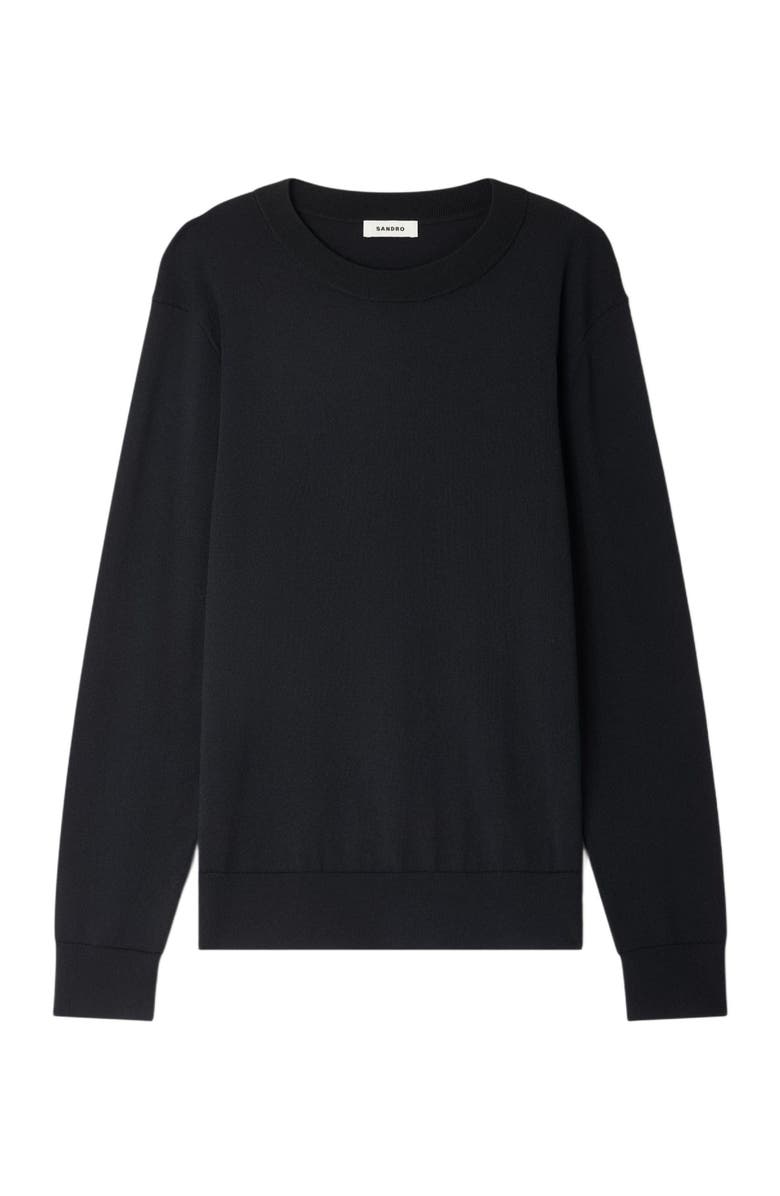 SANDRO Fine knit sweater, Alternate, color, Black