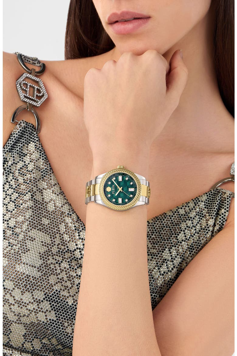 Queen Bracelet Watch, 38mm, Alternate, color, TWO TONE