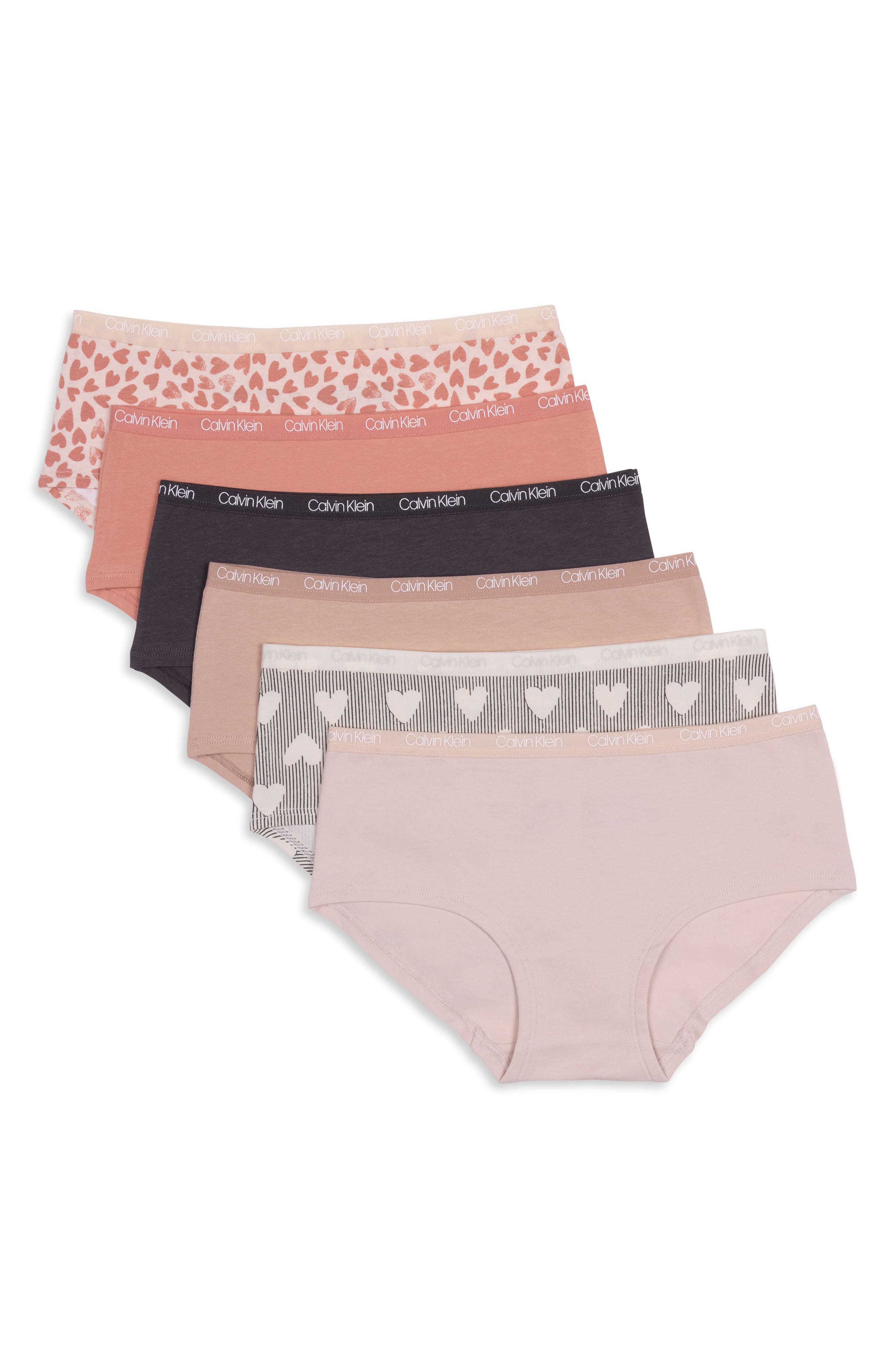 Calvin Klein Kids' 6-Pack Hipster Briefs in Hearts 