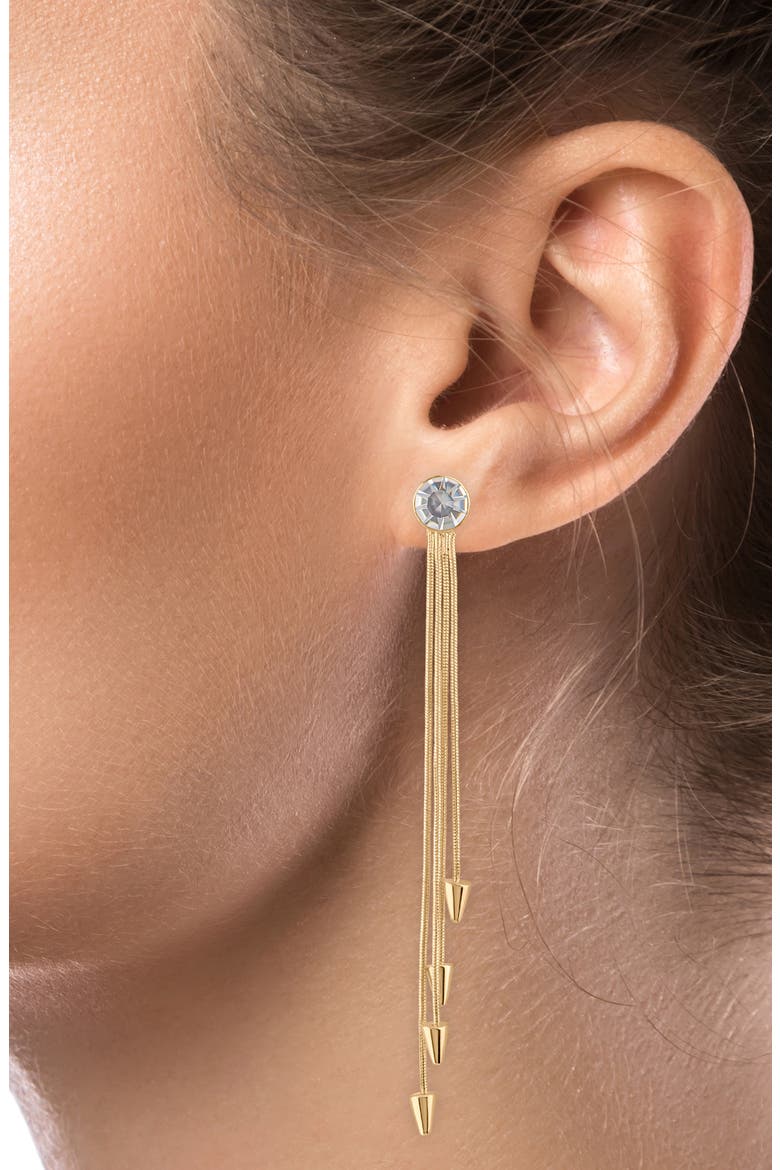 Crystal Snake Chain Drop Earrings (Nordstrom Exclusive), Alternate, color, CLEAR GOLD