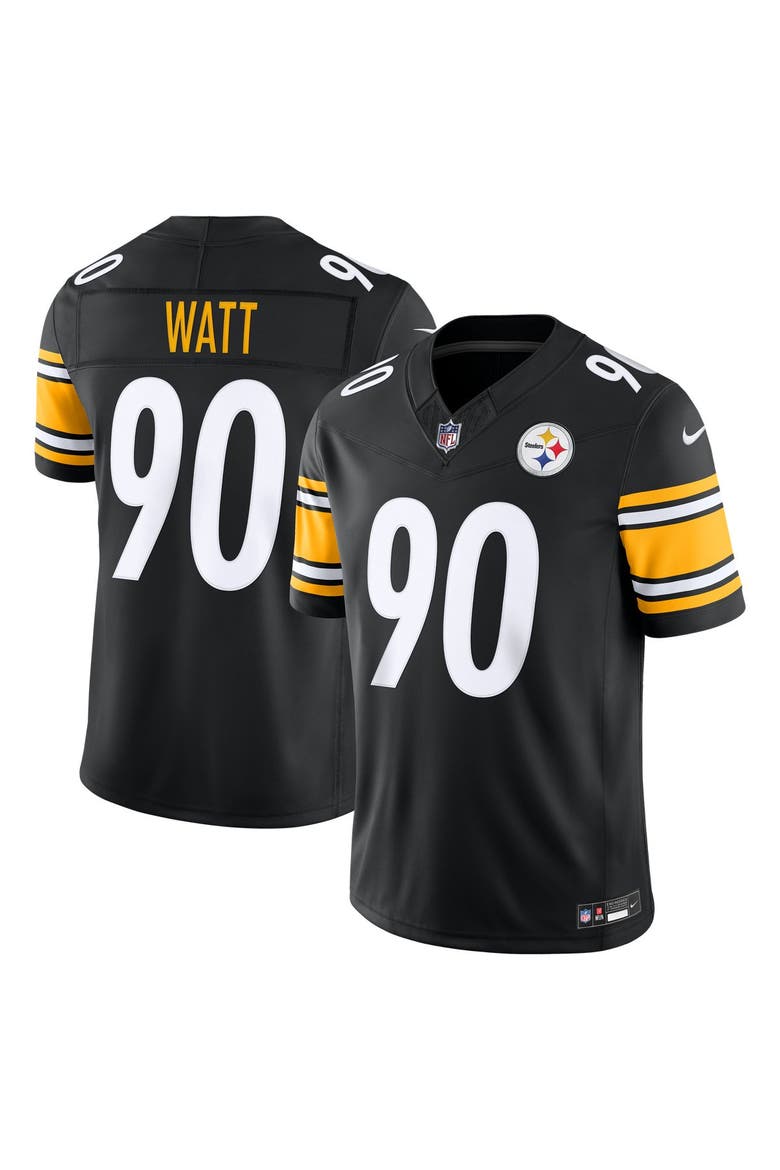 Men's Nike T.J. Watt Black Pittsburgh Steelers Team Vapor F.U.S.E. Stitched Limited Jersey, Main, color, Black