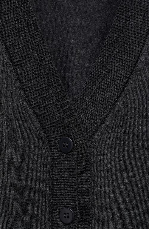 Mango V-neck Cardigan In Dark Heather Grey