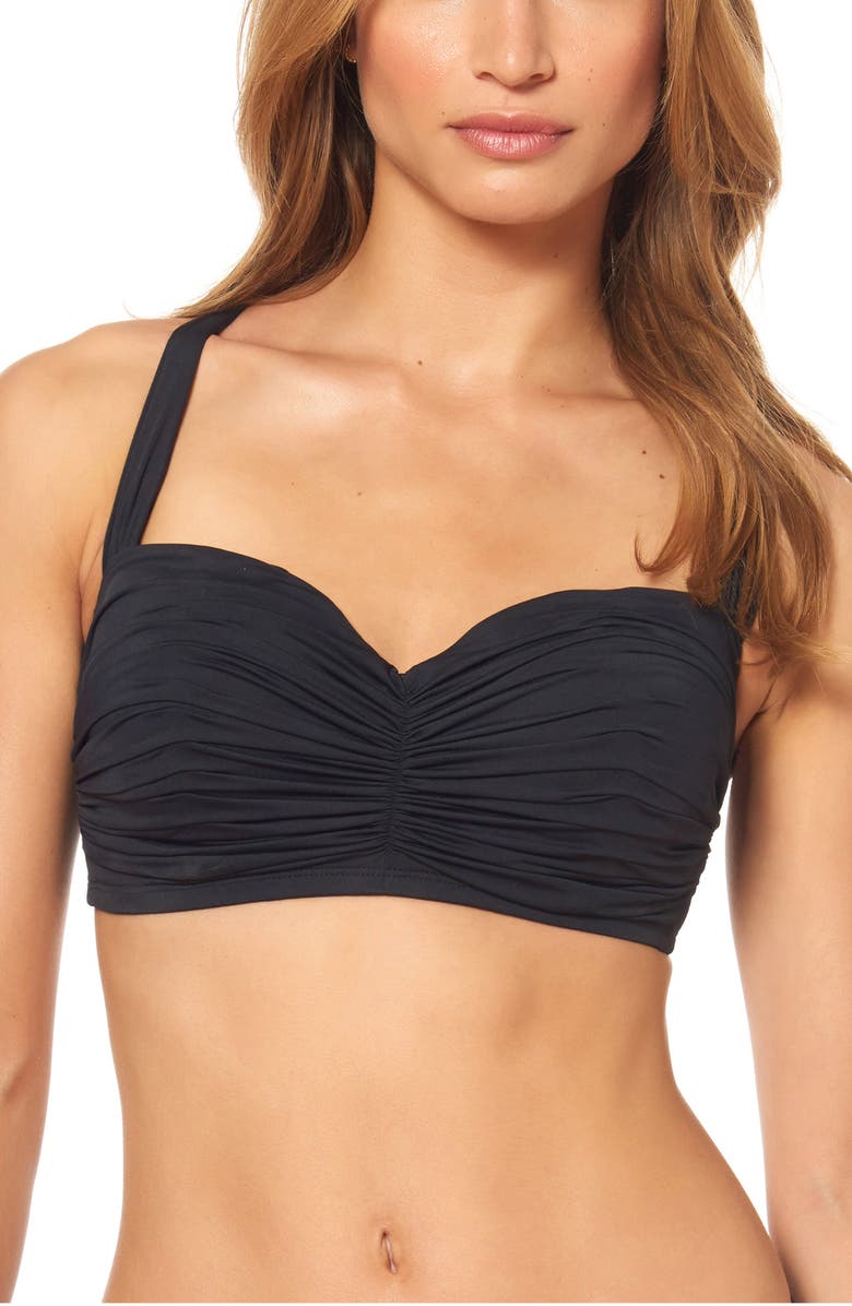 BLEU by Rod Beattie Kore Shirred Bandeau Bikini Top, Main, color, 