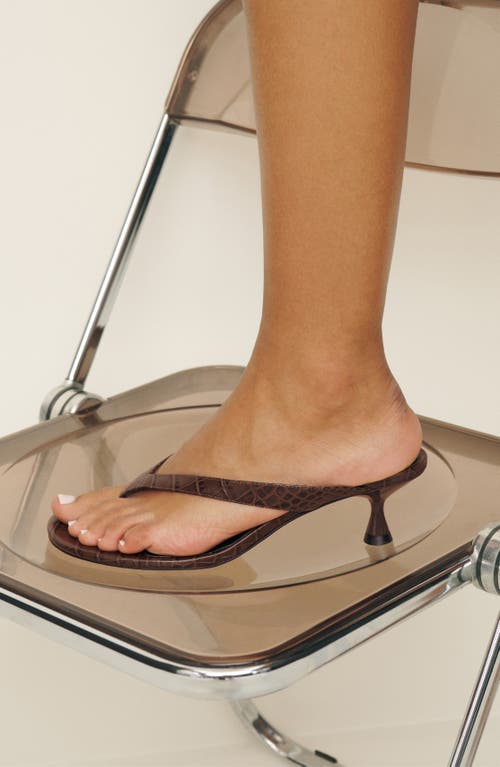 Reformation Sophie Kitten Heel Flip Flop In Brown