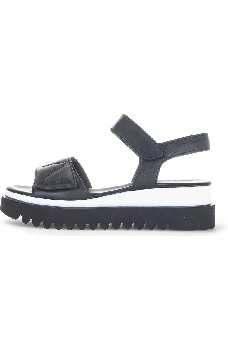Gabor Strappy Wedge Sandal, Alternate, color, Black