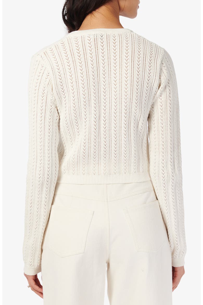 Dresden Pointelle Crop Cardigan, Alternate, color, MACADAMIA