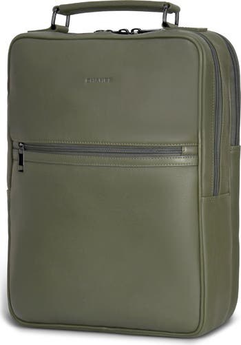 Compact Leather Travel Backpack