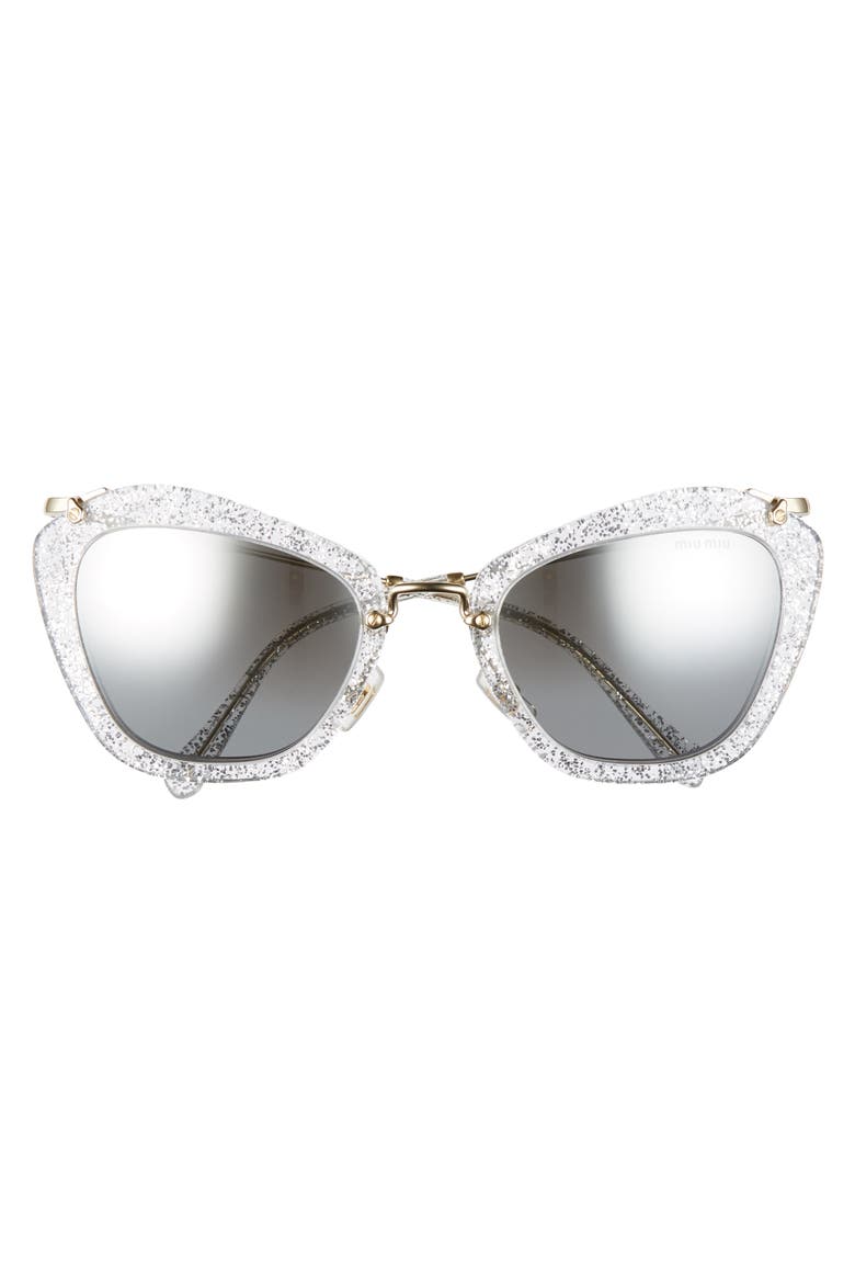 55mm Sunglasses, Alternate, color, WHITE SILVER/ GRAD MIRR