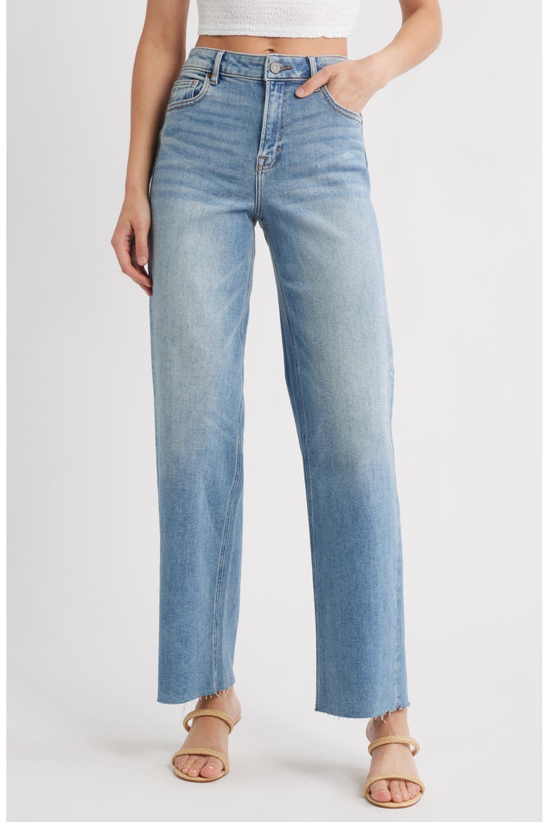 Straight Leg Dad Jeans, Main, color, MEDIUM WASH