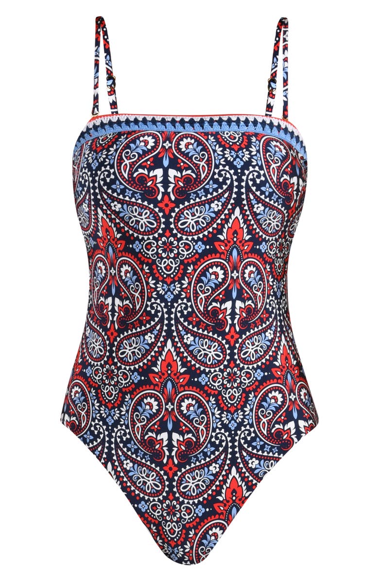 Sunshine 79 Americana Paisley Print One-Piece Swimsuit, Alternate, color, 