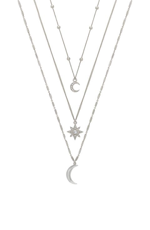Set of 3 Celestial Pendant Necklaces