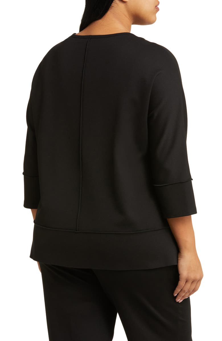 Jones New York Serenity Three Quarter Sleeve Knit Top, Alternate, color, Jones Black