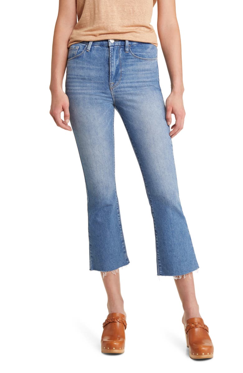 FRAME Le Super High Raw Hem Crop Bootcut Jeans, Main, color,