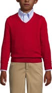 Lands' End School Uniform Boys Cotton Modal Fine Gauge V-neck Sweater