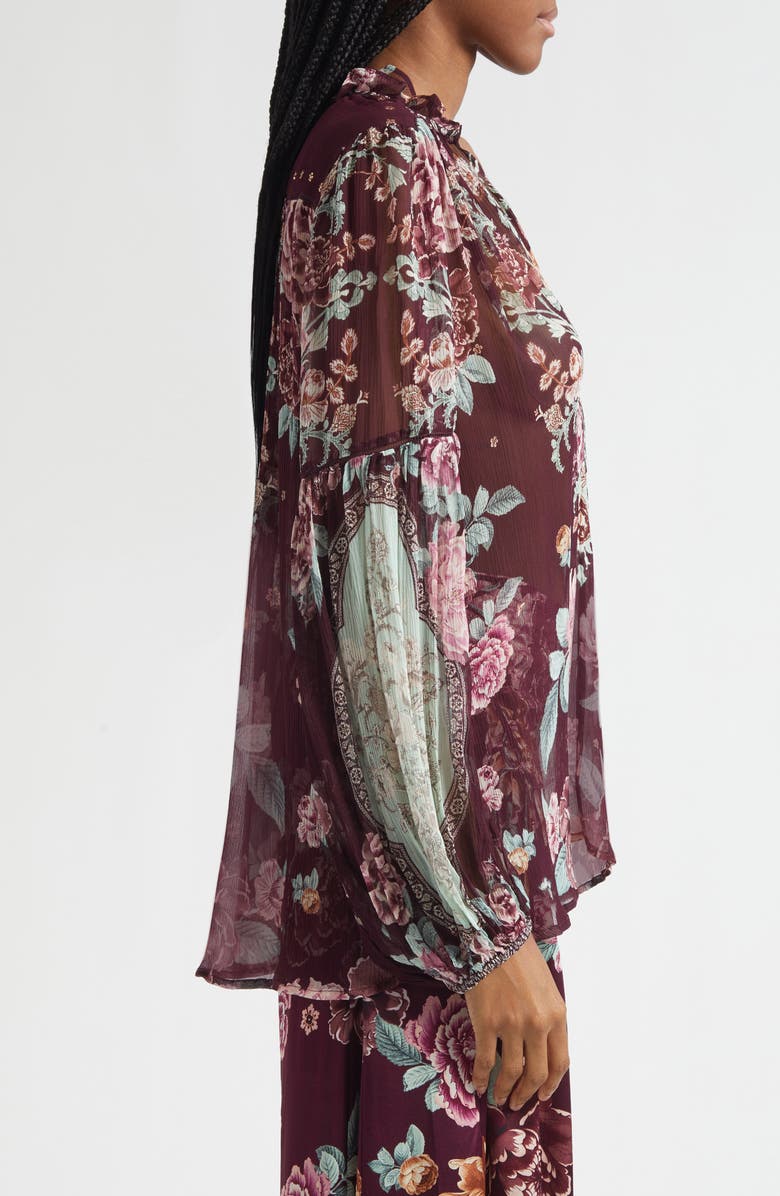 Camilla If These Tiles Could Talk Silk Peasant Top, Alternate, color, If These Tiles Could Talk