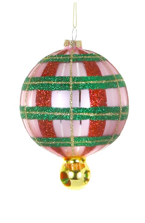 Plaid Droplet Ornament