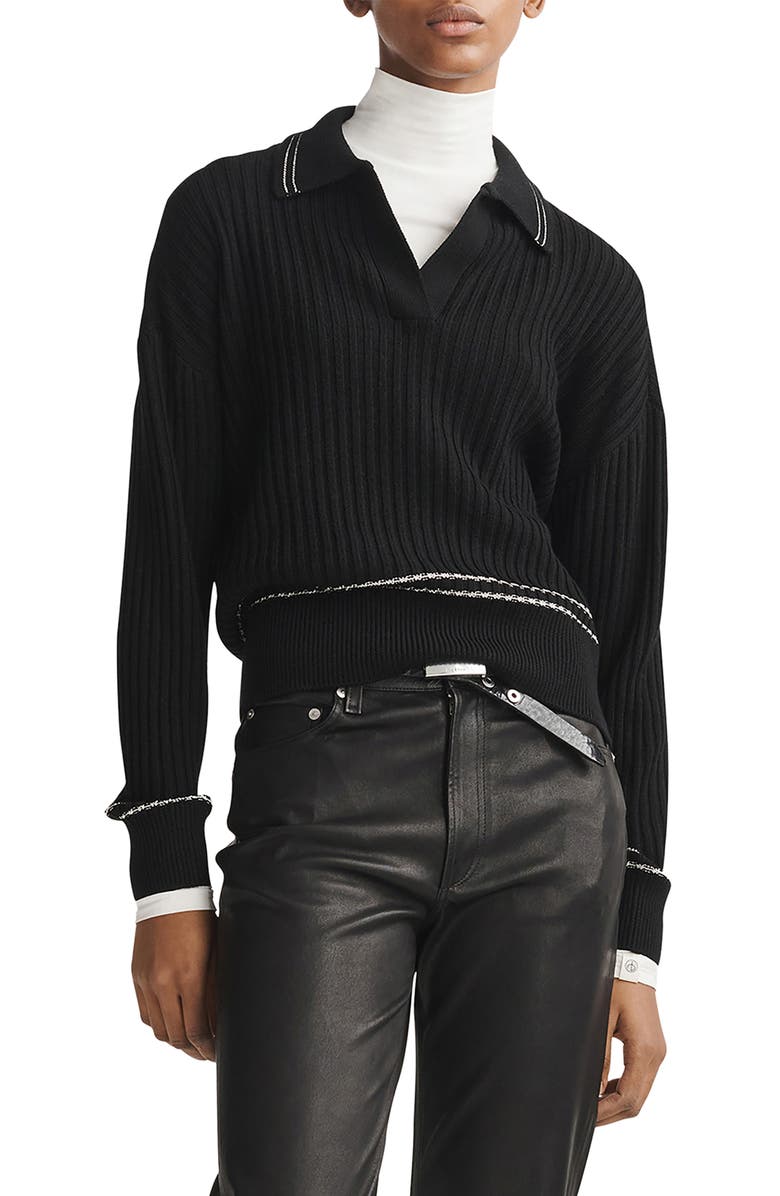 rag & bone Monti Rib Polo Sweater, Main, color, 