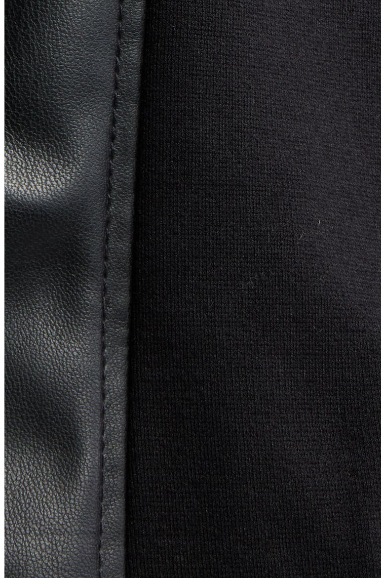 Faux Leather Mixed Media Jacket, Alternate, color, ANNE BLACK