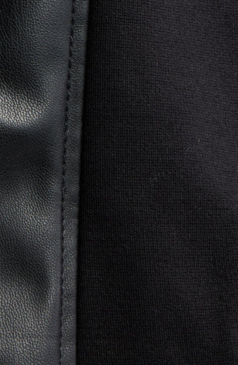 AK ANNE KLEIN Faux Leather Mixed Media Jacket, Alternate, color, Anne Black