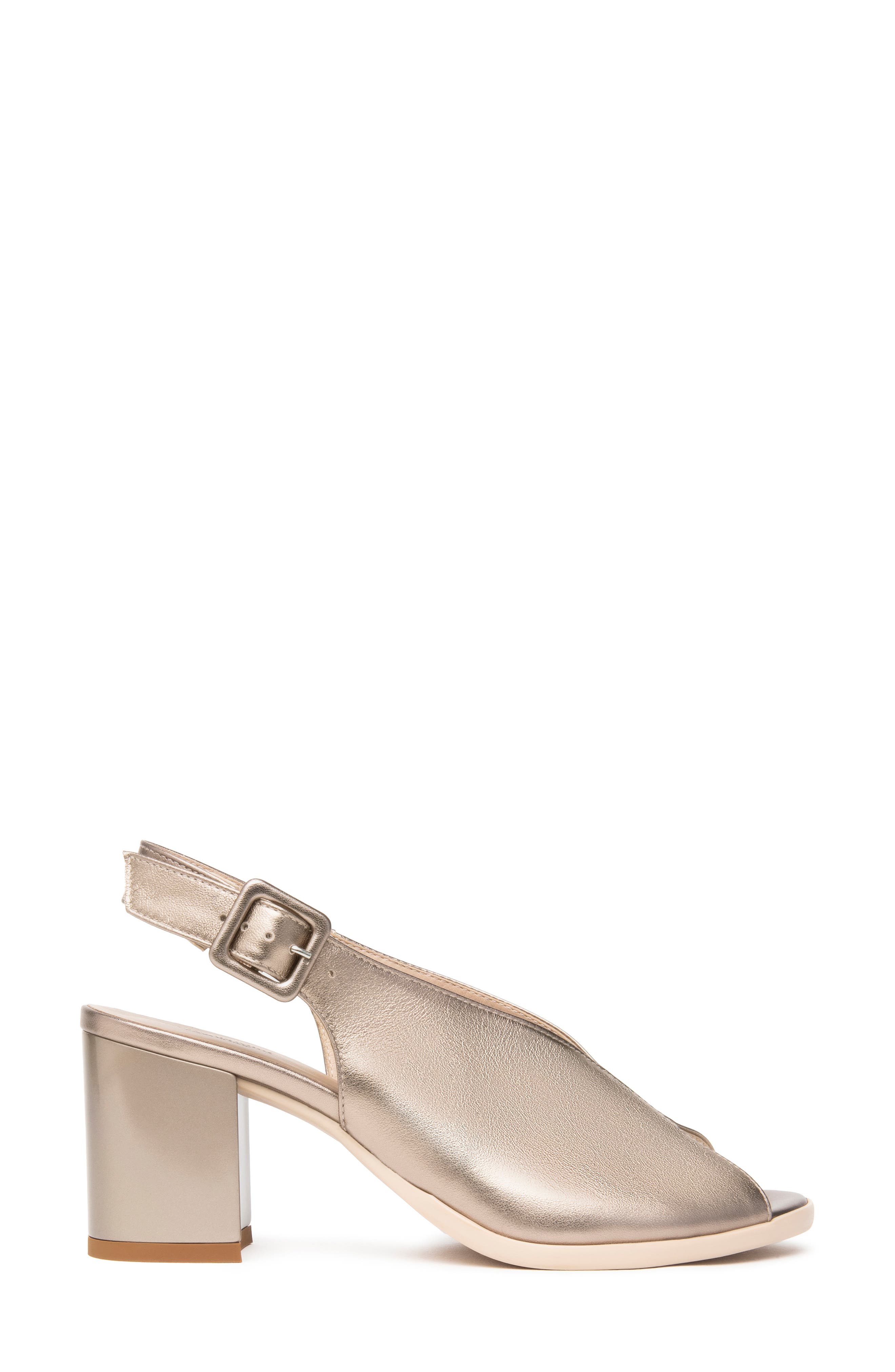 NeroGiardini Slingback Peep Toe Sandal, Alternate, color, Gold