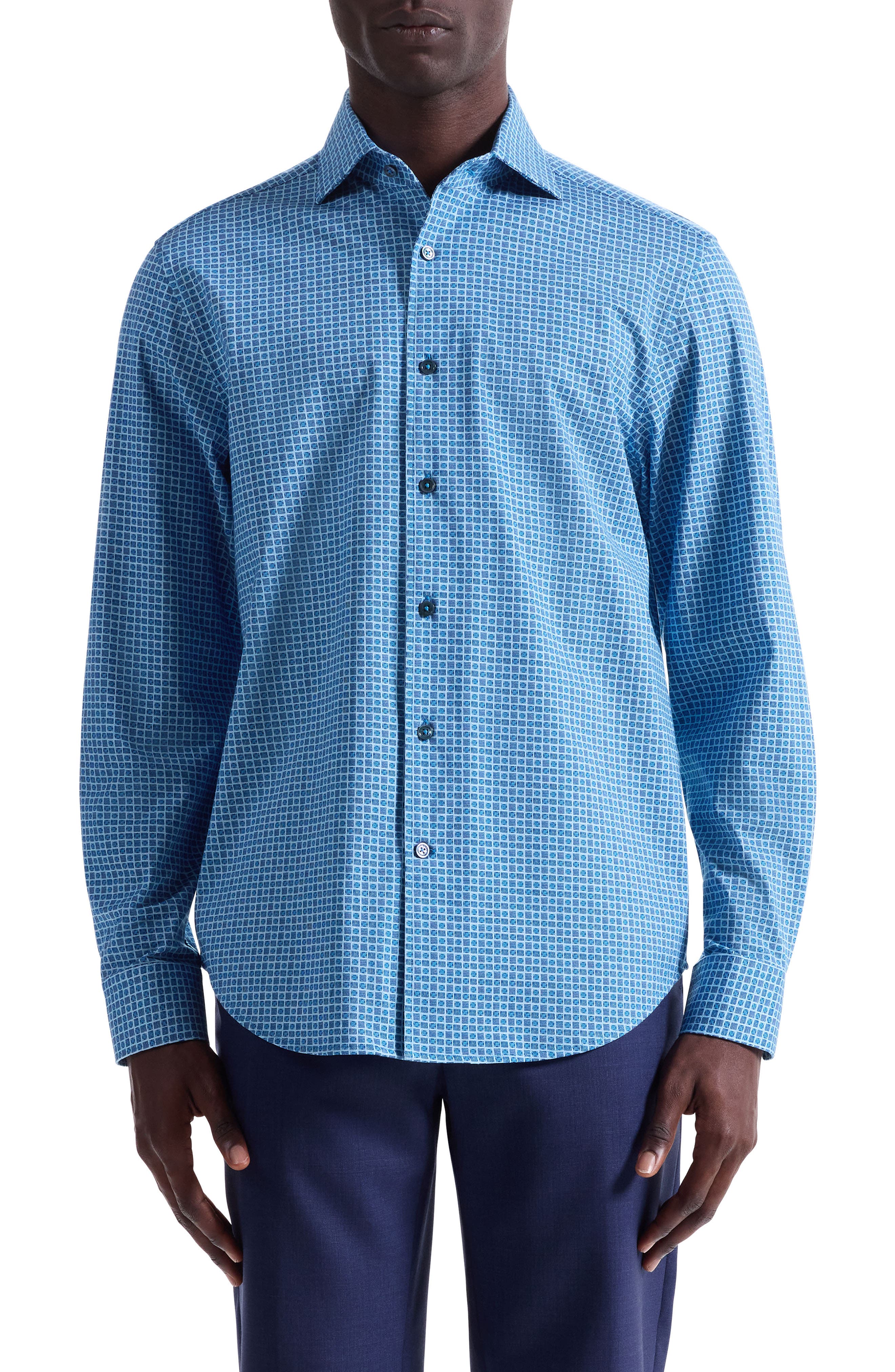 Bugatchi Devon OoohCotton® Geo Print Button-Up Shirt