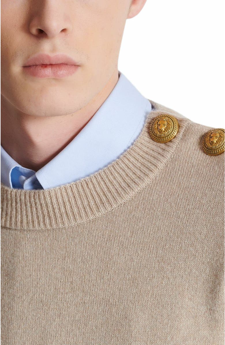 Balmain Eco-Cashmere Jumper, Alternate, color, Beige