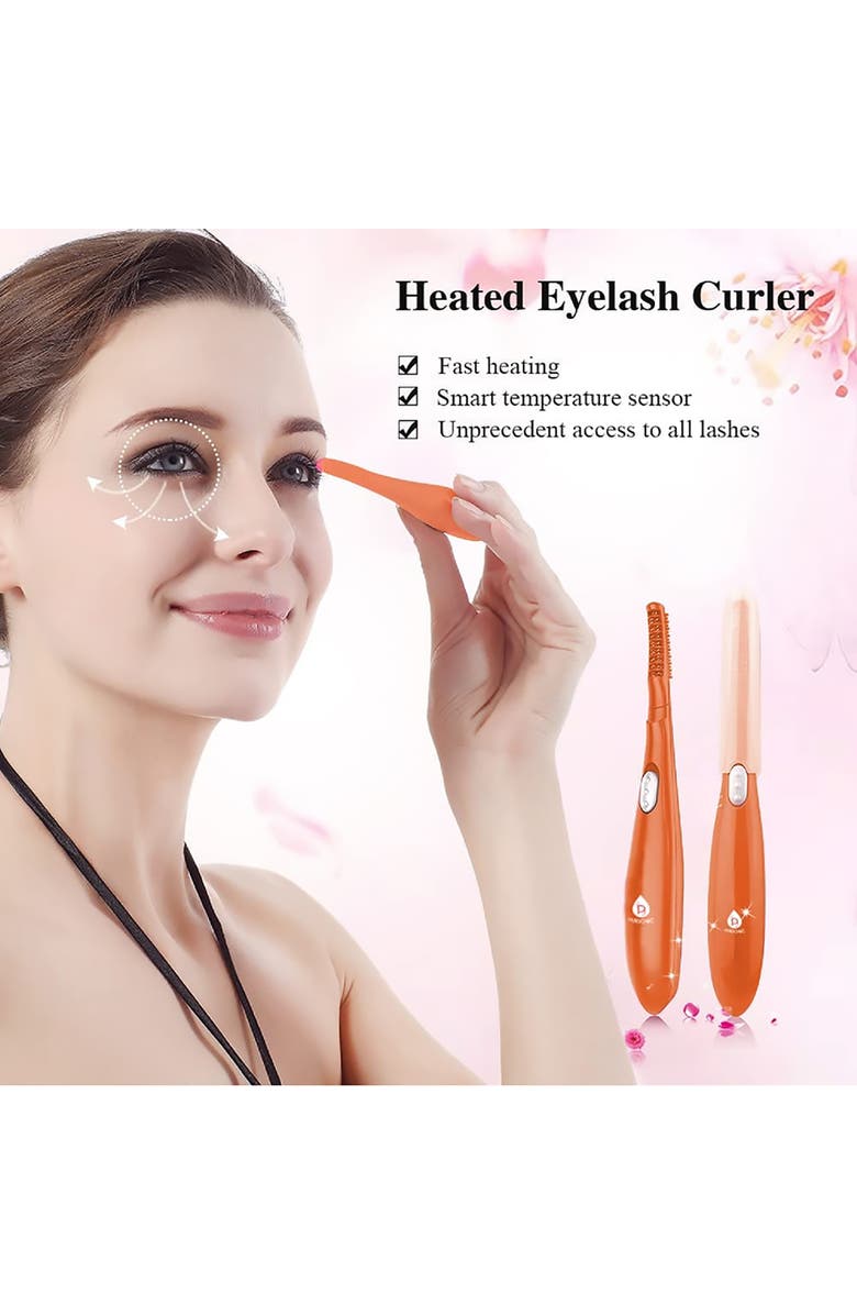 PURSONIC Heated Eyelash Curler With Comb, Alternate, color, Orange