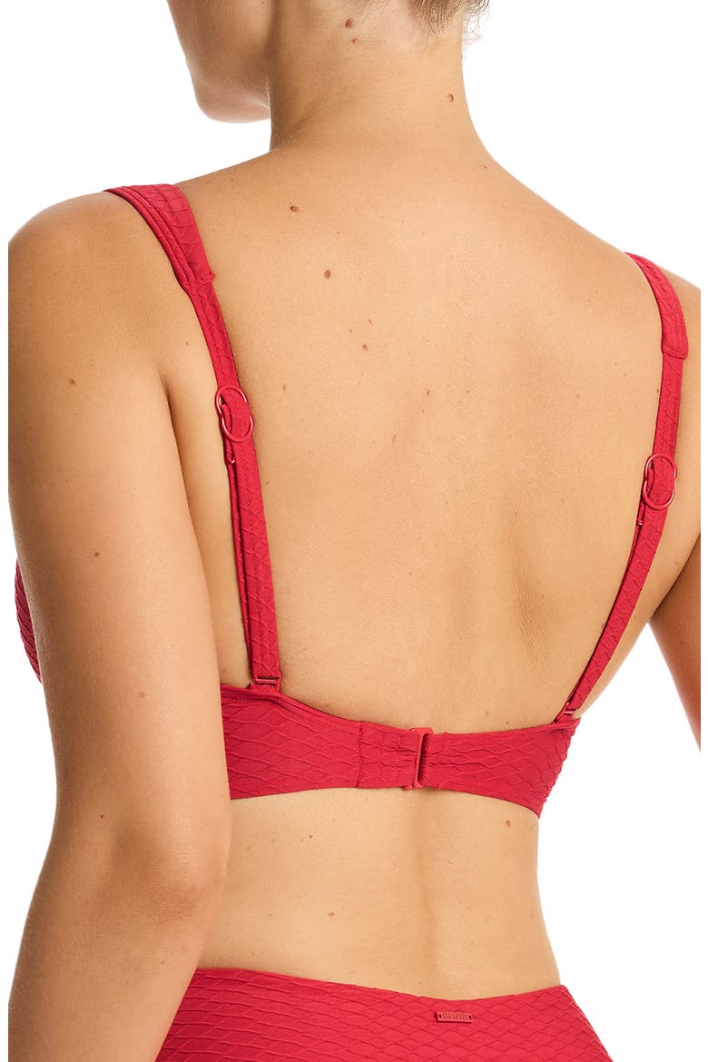 Cross Front Multifit Bikini Top, Alternate, color, RED