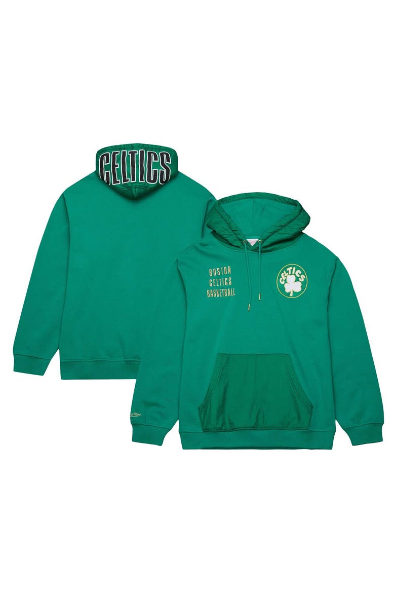 Men's Mitchell & Ness Kelly Green Boston Celtics  Team OG 2.0 Vintage Logo Fleece Pullover Hoodie, Alternate, color, Kelly Green