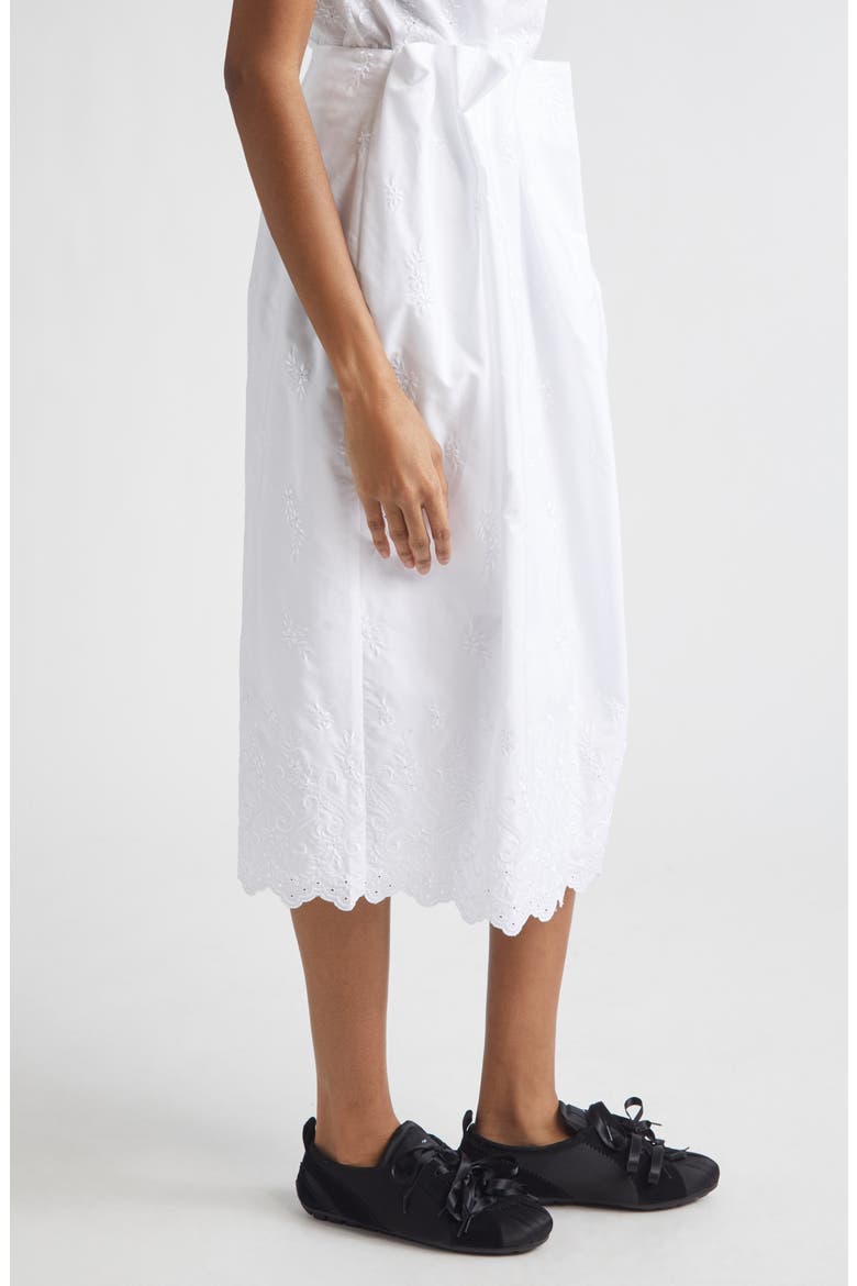 Pleated Waist Poplin Pencil Skirt, Alternate, color, WHITE