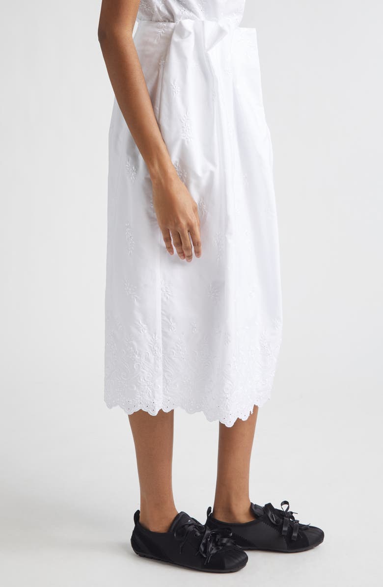 Simone Rocha Pleated Waist Poplin Pencil Skirt, Alternate, color, White