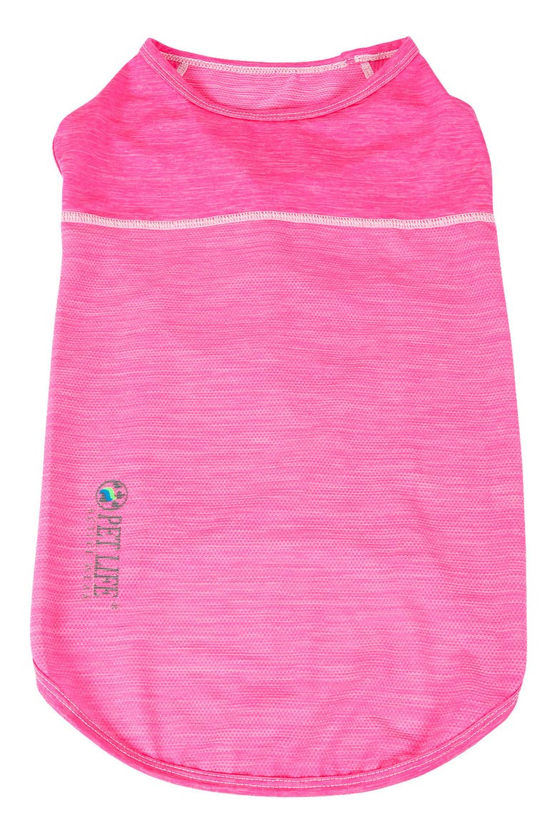 Pet Life® ACTIVE Aero-Pawlse Heathered Tank Top - Medium, Main, color, HOT PINK/LIGHT PINK