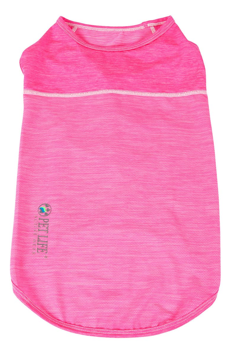 PET LIFE <sup>®</sup> ACTIVE Aero-Pawlse Heathered Tank Top - Medium, Main, color, Hot Pink/Light Pink