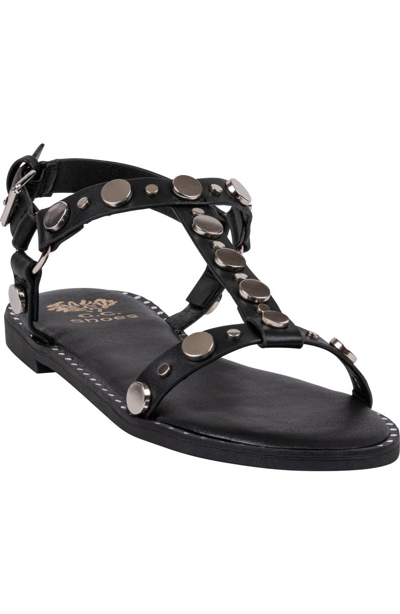 GOOD CHOICE NEW YORK Trinity Studded Sandal, Main, color, Black