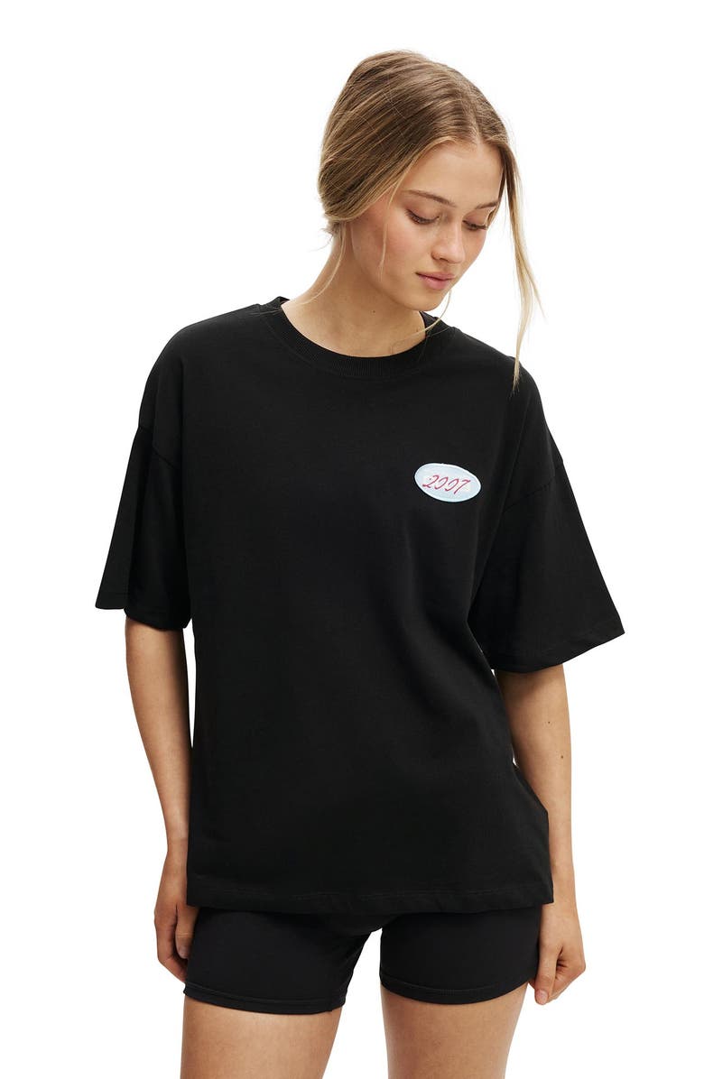 COTTON ON BODY Women's Active Graphic Tee, Main, color, Black Bwc Interlaced Badge