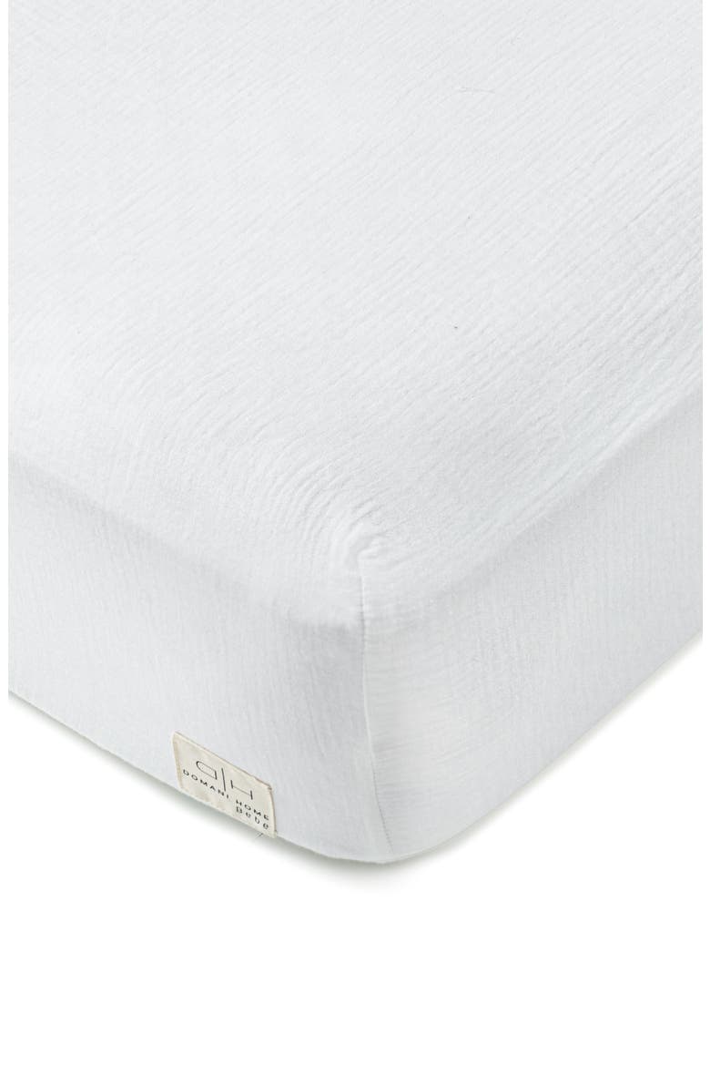 Cotton Gauze Crib Sheet, Alternate, color, WHITE