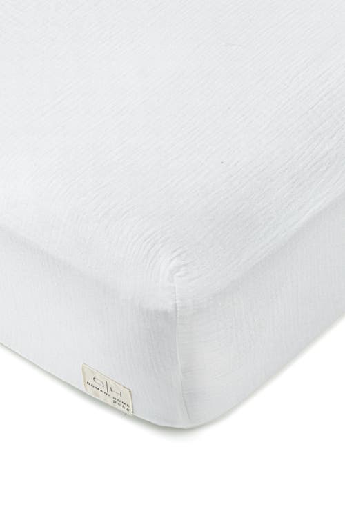 Domani Home Cotton Gauze Crib Sheet In White