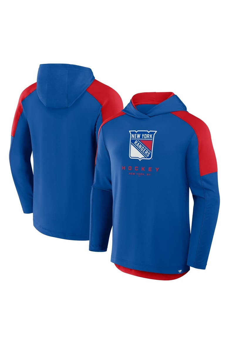 Men's Fanatics Blue New York Rangers Meta Game Transitional Pullover Hoodie, Main, color, Blue
