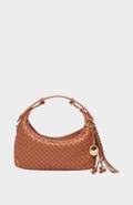 Mi Bolsa London Camilla Genuine Sheep Leather Woven Shoulder Bag