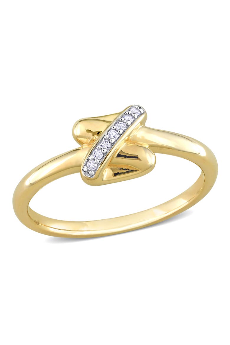 Diamond Accent Crossover Design Ring 14k, Main, color, Yellow Gold