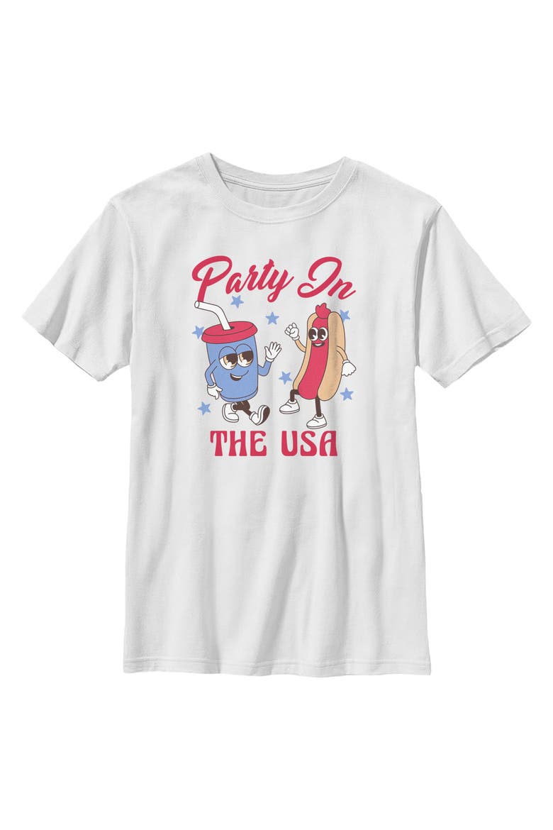 Boy's Lost Gods Hot Dog Party In the USA  Graphic T-Shirt, Main, color, White