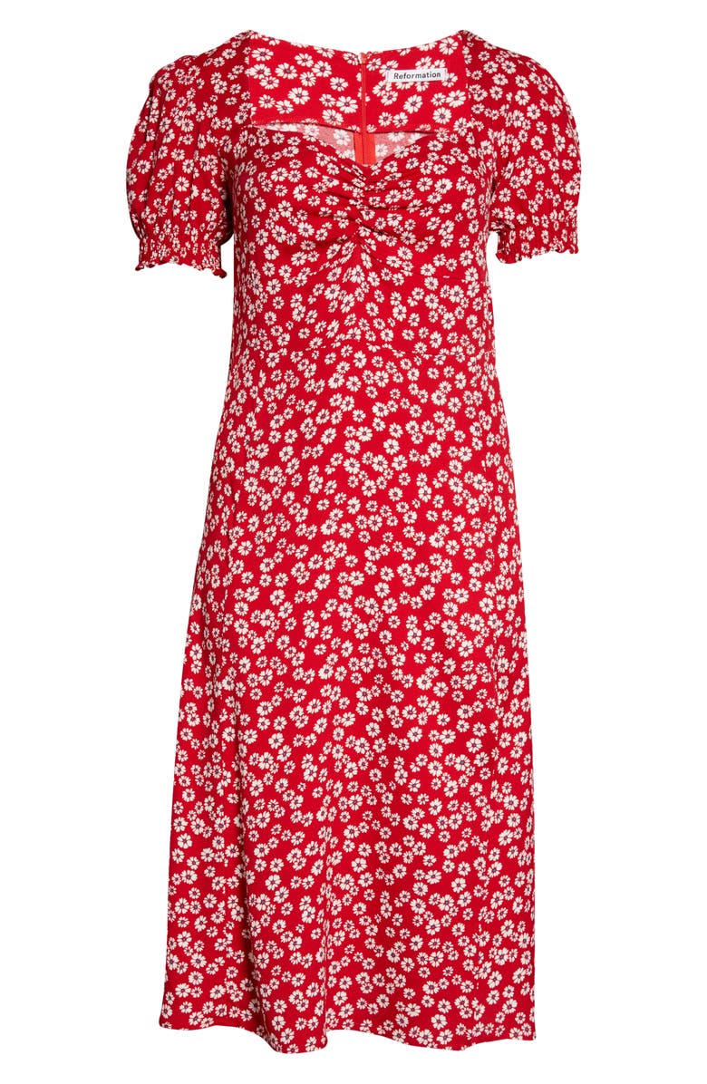 Reformation Lacey Floral Puff Sleeve Dress, Alternate, color, 