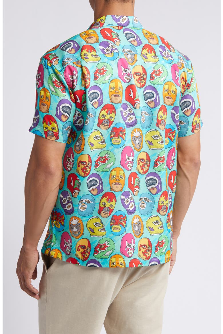 Lucha Libre Camp Shirt, Alternate, color, GREEN