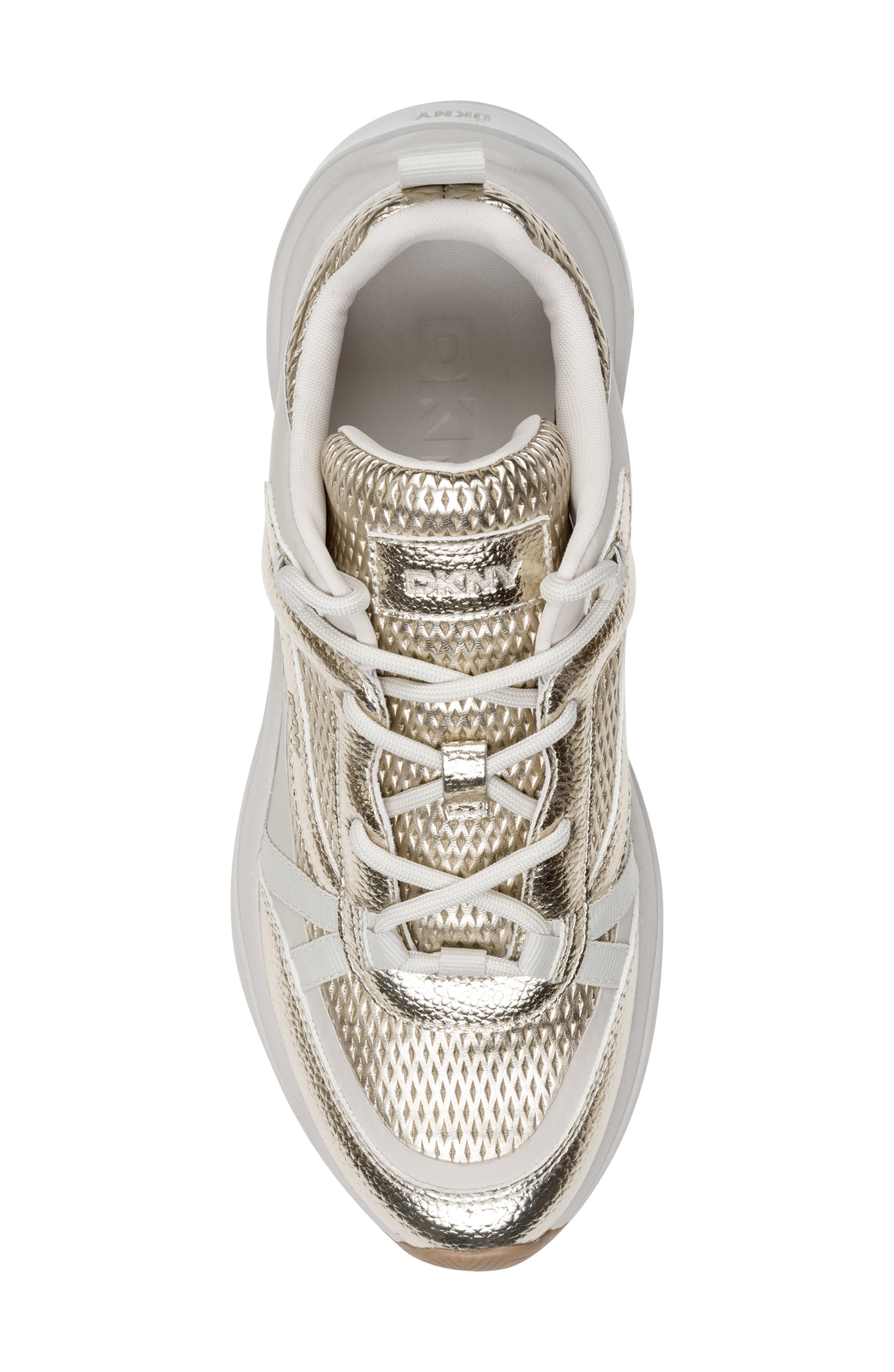 DKNY Juna Sneaker, Alternate, color, White Gold