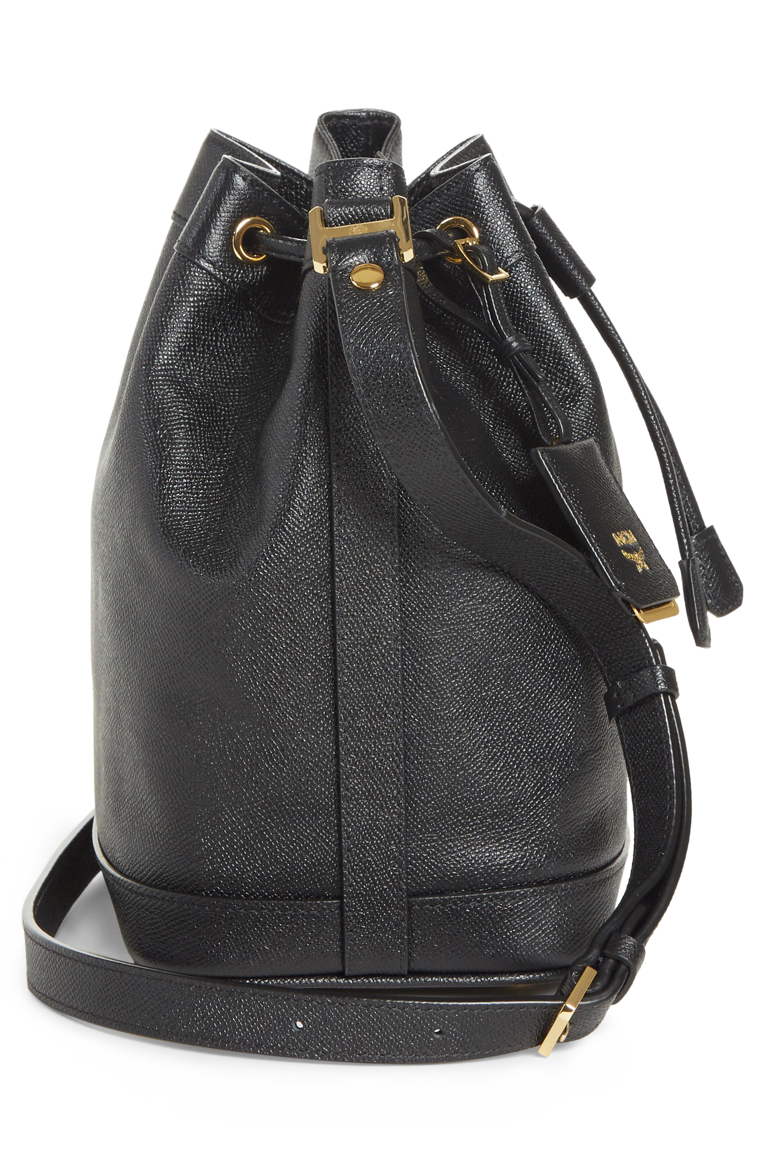 MCM Small RGB Leather Drawstring Bag, Alternate, color, 