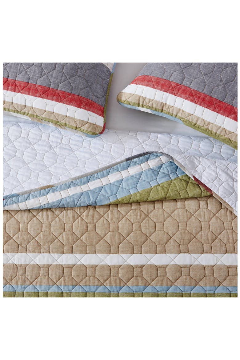 Salmon Ladder Twin Daybed Quilt & Sham Set, Alternate, color, NAVY MULTI