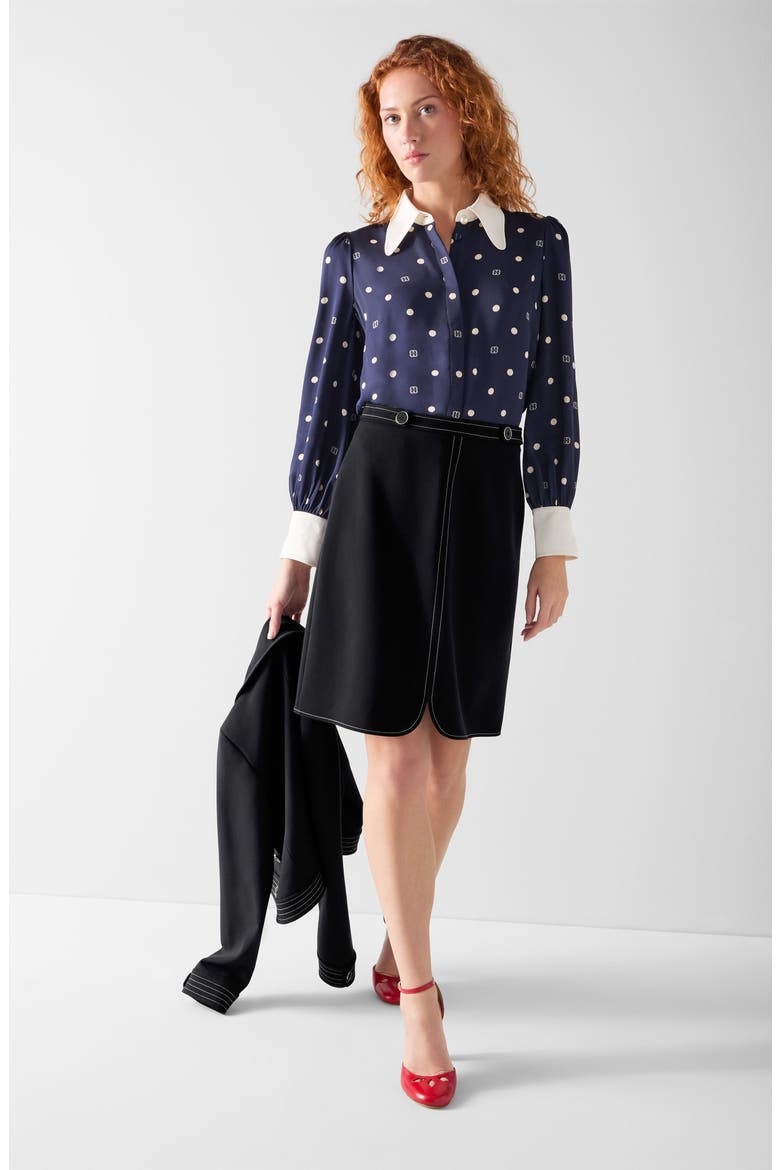 Eugine A-Line Skirt, Alternate, color, NAVY