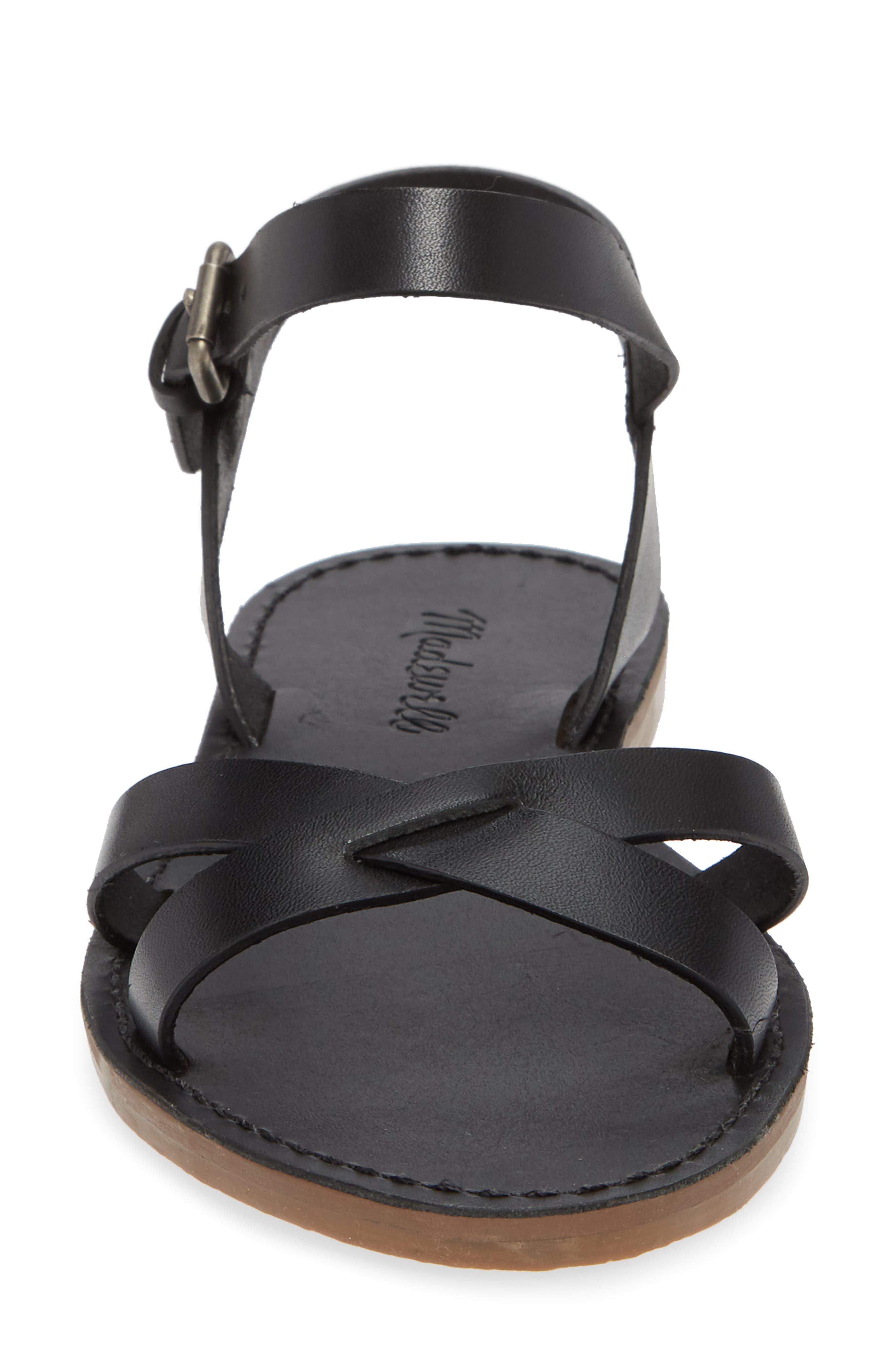 Boardwalk Quarter Strap Sandal, Alternate, color, TRUE BLACK LEATHER