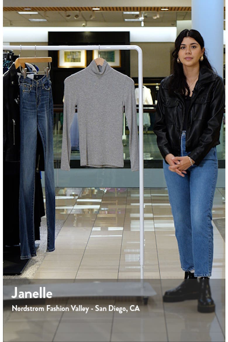 Gris Heather Rib Turtleneck Top video
